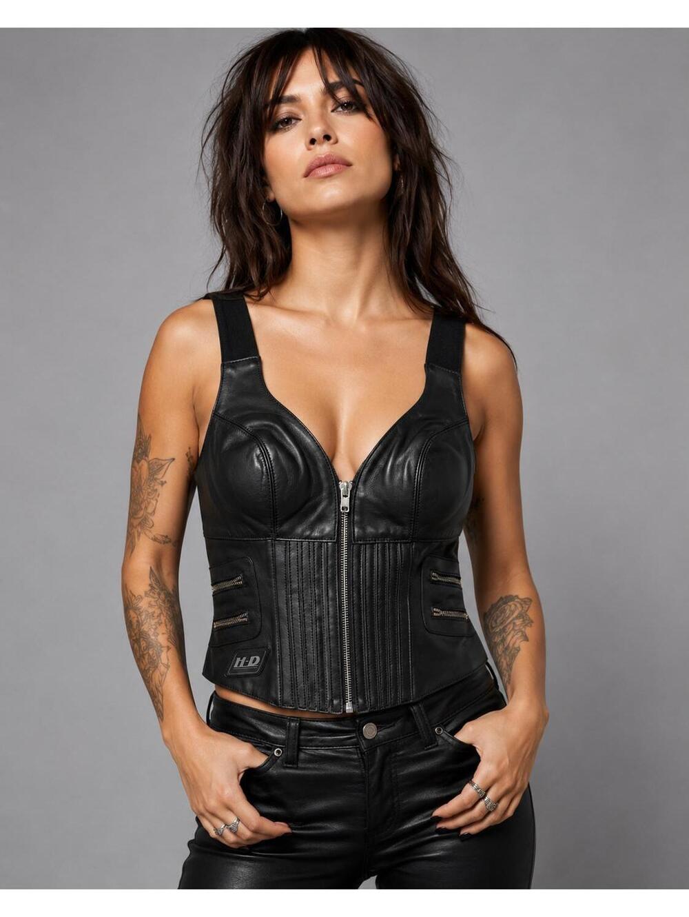 Vintage 2004 Harley\-Davidson Women’s Leather Corset NOS Style 97037\-04VW SML